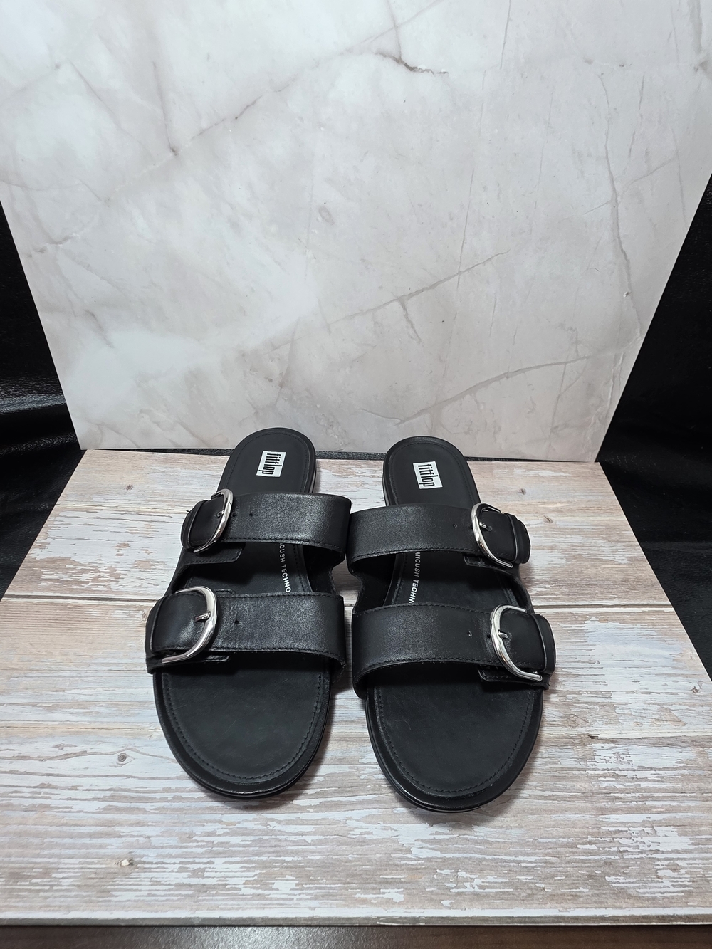 FitFlop All Black Gracie Slide Sandals - Picture 4 of 6